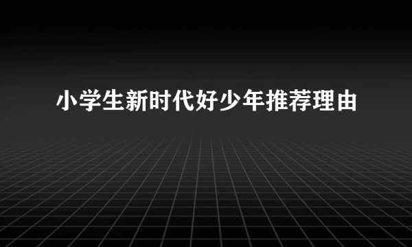 小学生新时代好少年推荐理由