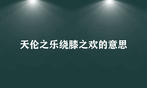 天伦之乐绕膝之欢的意思