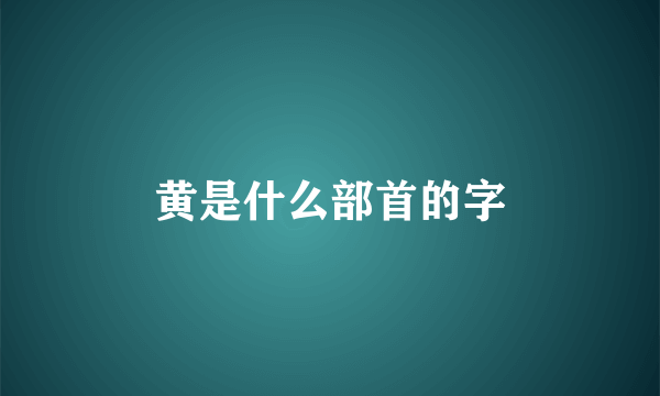 黄是什么部首的字
