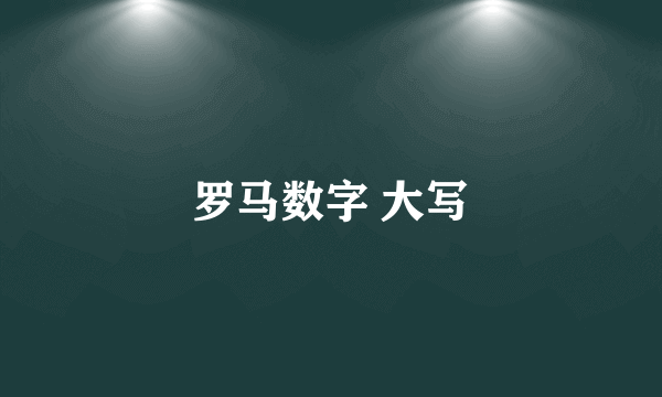 罗马数字 大写