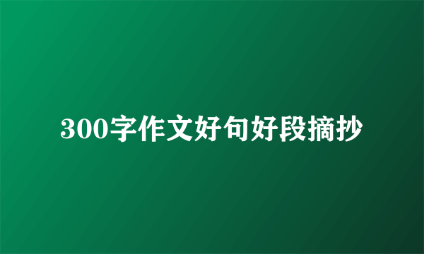 300字作文好句好段摘抄