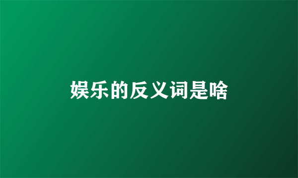 娱乐的反义词是啥