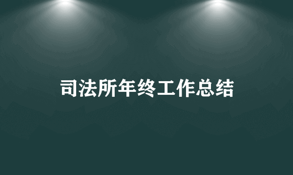 司法所年终工作总结