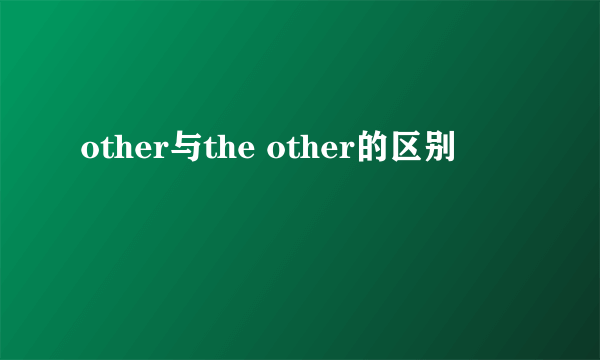 other与the other的区别