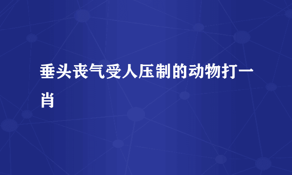 垂头丧气受人压制的动物打一肖