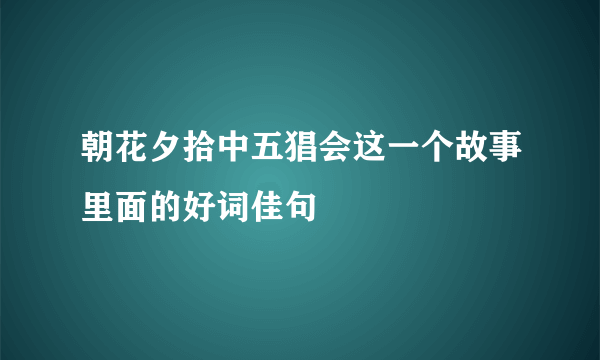 朝花夕拾中五猖会这一个故事里面的好词佳句