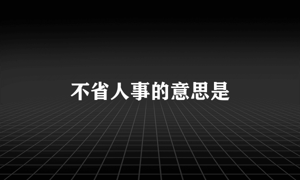 不省人事的意思是