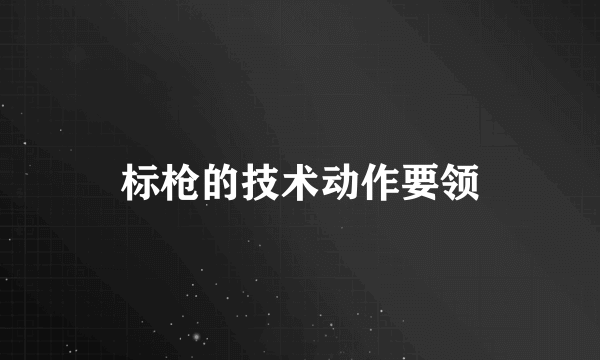 标枪的技术动作要领