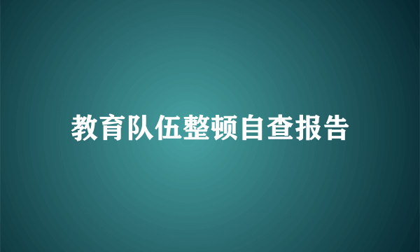 教育队伍整顿自查报告