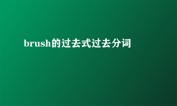 brush的过去式过去分词