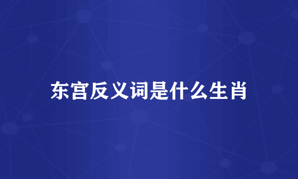 东宫反义词是什么生肖
