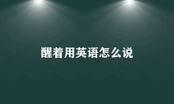 醒着用英语怎么说