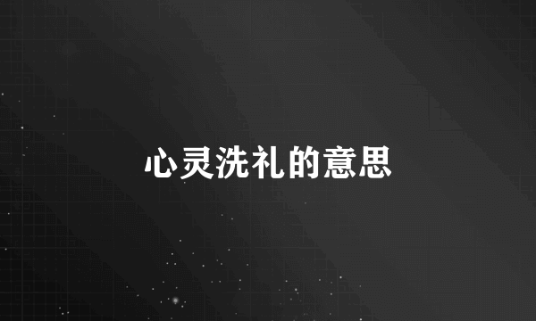 心灵洗礼的意思
