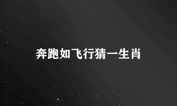 奔跑如飞行猜一生肖
