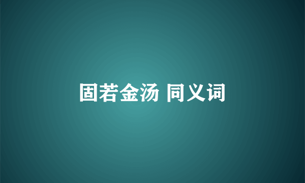 固若金汤 同义词