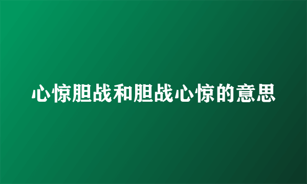 心惊胆战和胆战心惊的意思