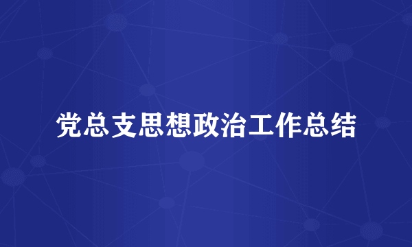 党总支思想政治工作总结