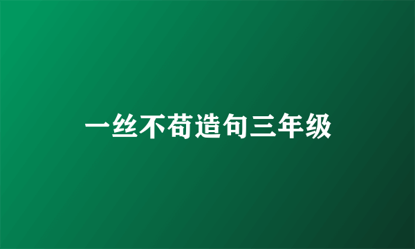 一丝不苟造句三年级