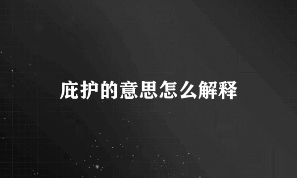 庇护的意思怎么解释