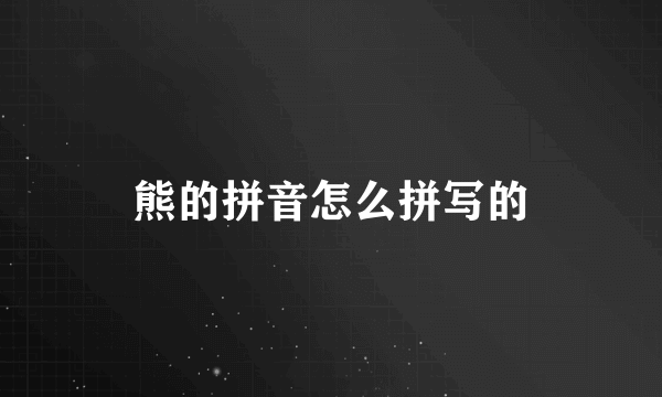 熊的拼音怎么拼写的