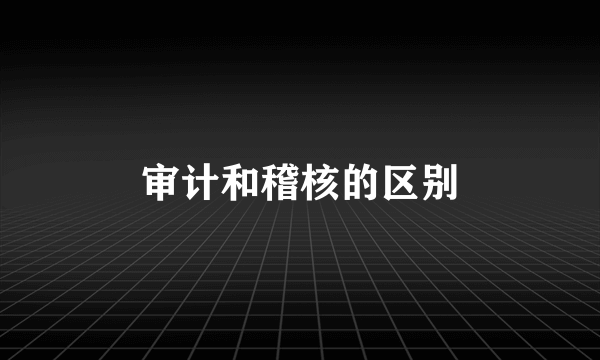 审计和稽核的区别