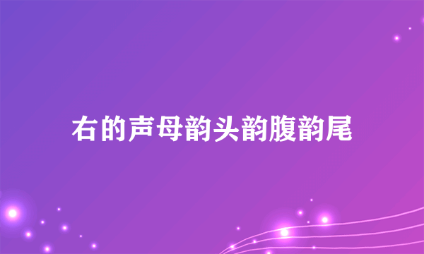 右的声母韵头韵腹韵尾