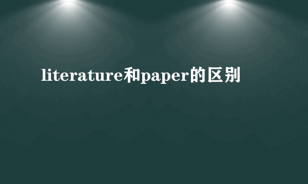 literature和paper的区别