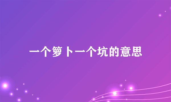 一个箩卜一个坑的意思