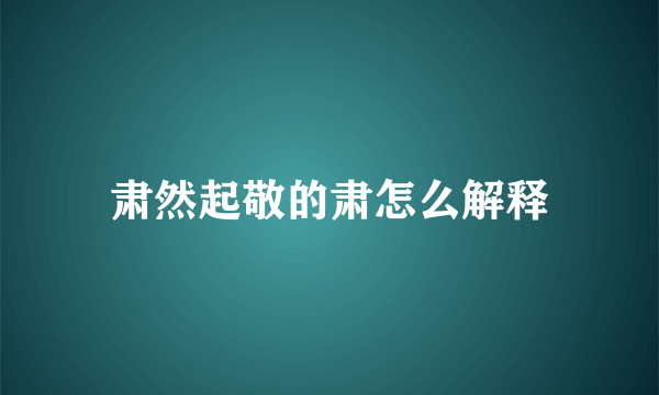 肃然起敬的肃怎么解释