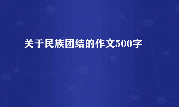 关于民族团结的作文500字