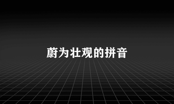 蔚为壮观的拼音