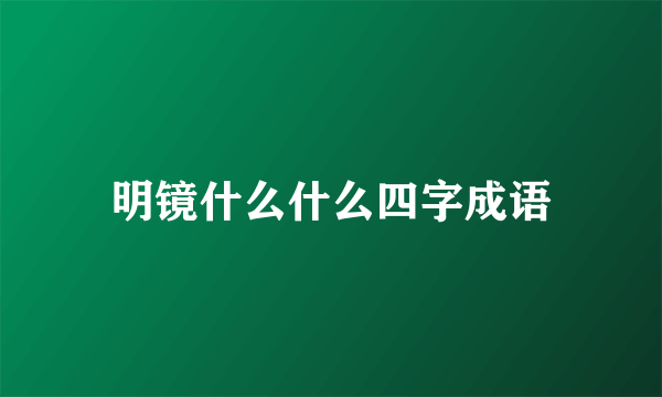明镜什么什么四字成语