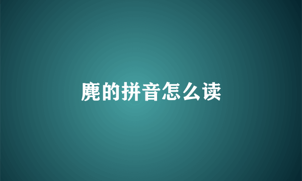 麂的拼音怎么读