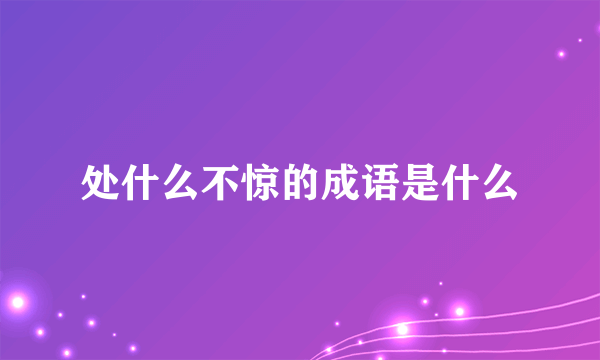 处什么不惊的成语是什么