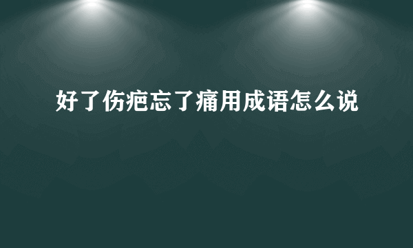 好了伤疤忘了痛用成语怎么说
