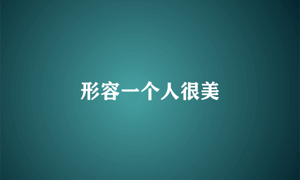 形容一个人很美