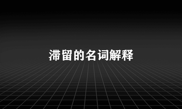滞留的名词解释