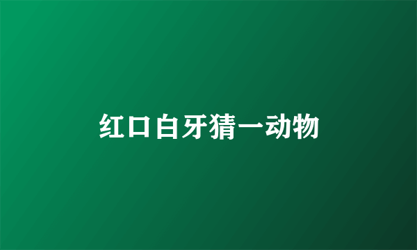 红口白牙猜一动物