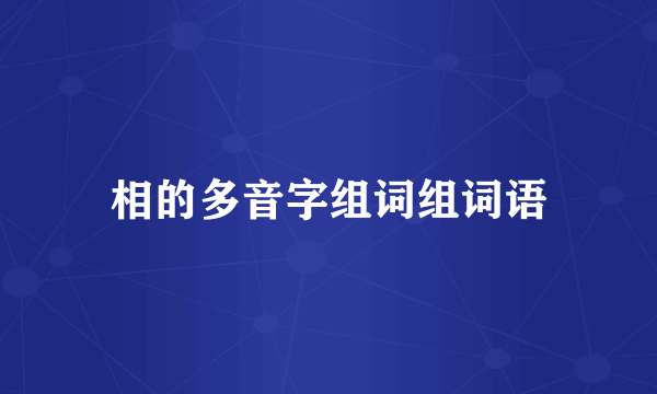 相的多音字组词组词语