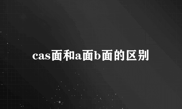 cas面和a面b面的区别