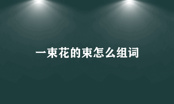 一束花的束怎么组词