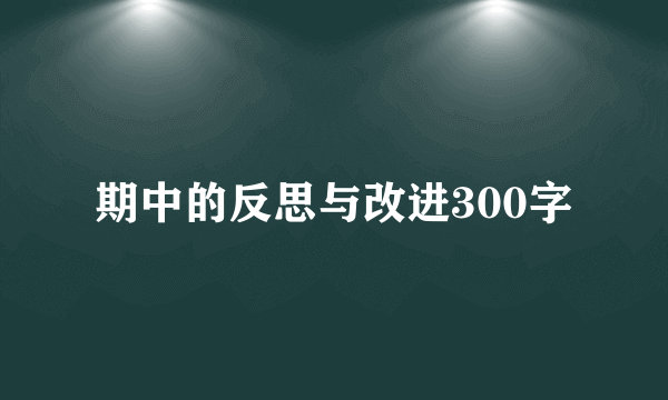 期中的反思与改进300字
