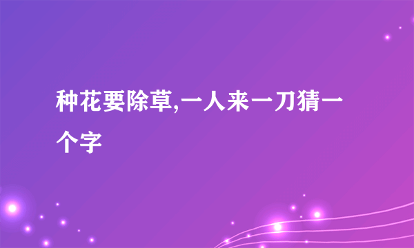 种花要除草,一人来一刀猜一个字