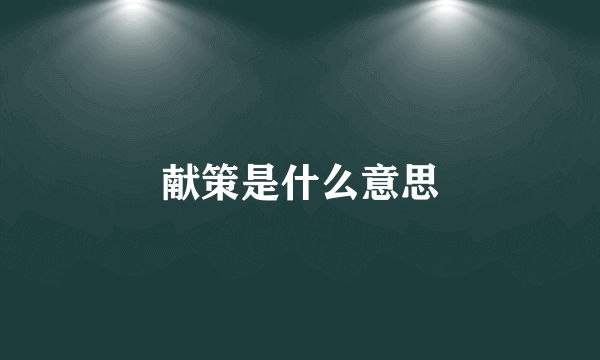 献策是什么意思