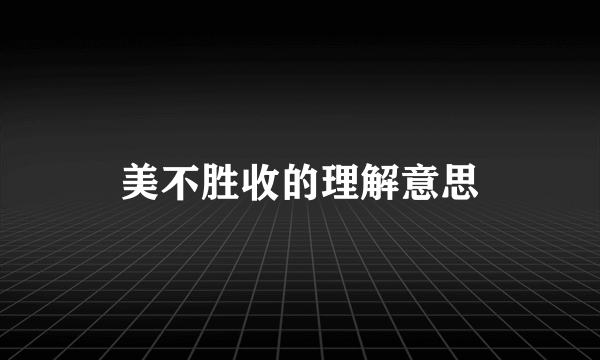 美不胜收的理解意思