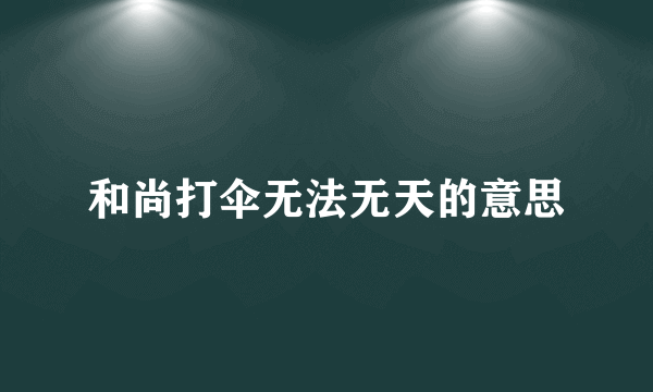 和尚打伞无法无天的意思