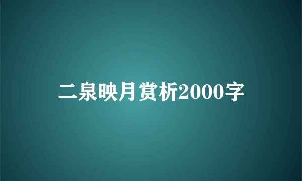 二泉映月赏析2000字