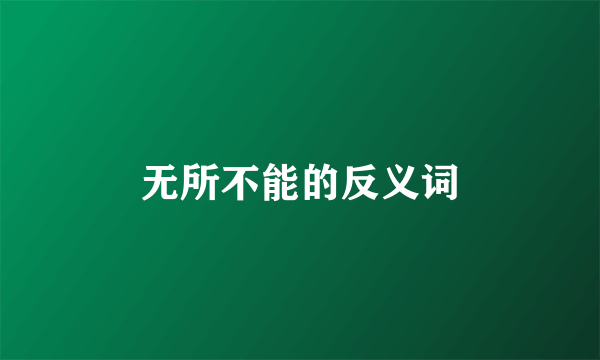 无所不能的反义词