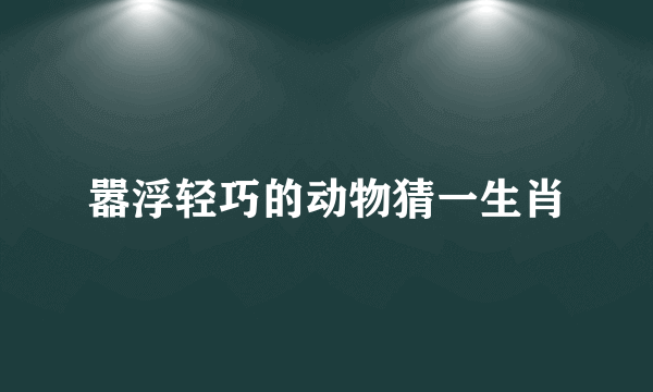 嚣浮轻巧的动物猜一生肖