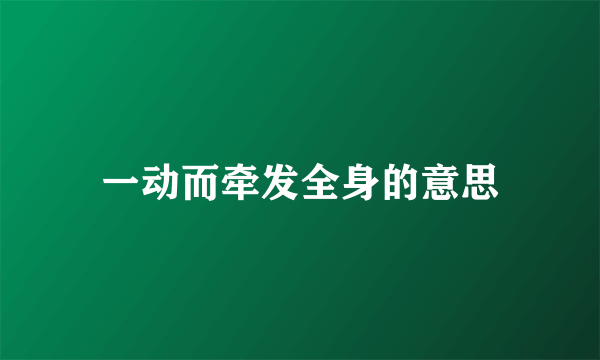 一动而牵发全身的意思